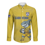 Cabo Verde Football 2026 Custom Long Sleeve Button Shirt Tubaroes Azuis Goalkeeper Yellow Jersey