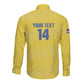 Cabo Verde Football 2026 Custom Long Sleeve Button Shirt Tubaroes Azuis Goalkeeper Yellow Jersey