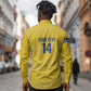 Cabo Verde Football 2026 Custom Long Sleeve Button Shirt Tubaroes Azuis Goalkeeper Yellow Jersey