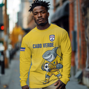 Cabo Verde Football 2026 Custom Long Sleeve Shirt Tubaroes Azuis Goalkeeper Yellow Jersey