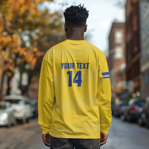 Cabo Verde Football 2026 Custom Long Sleeve Shirt Tubaroes Azuis Goalkeeper Yellow Jersey
