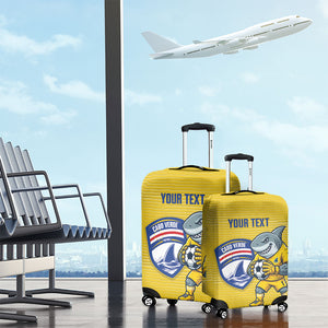 Cabo Verde Football 2026 Custom Luggage Cover Tubaroes Azuis Goalkeeper Yellow Jersey