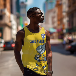 Cabo Verde Football 2026 Custom Men Tank Top Tubaroes Azuis Goalkeeper Yellow Jersey