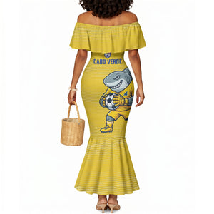 Cabo Verde Football 2026 Custom Mermaid Dress Tubaroes Azuis Goalkeeper Yellow Jersey