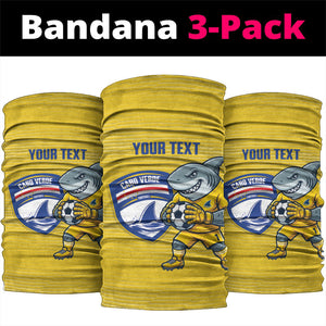 Cabo Verde Football 2026 Custom Neck Gaiter Tubaroes Azuis Goalkeeper Yellow Jersey