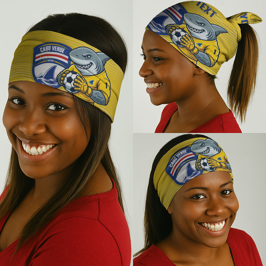 Cabo Verde Football 2026 Custom Neck Gaiter Tubaroes Azuis Goalkeeper Yellow Jersey