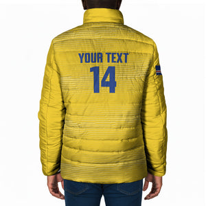 Cabo Verde Football 2026 Custom Padded Jacket Tubaroes Azuis Goalkeeper Yellow Jersey
