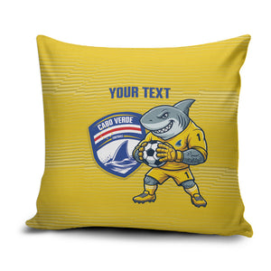 Cabo Verde Football 2026 Custom Pillow Cover Tubaroes Azuis Goalkeeper Yellow Jersey