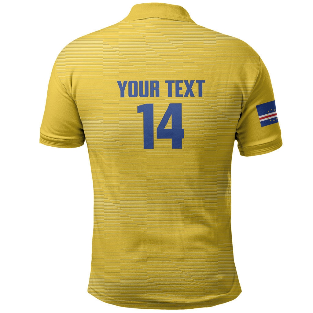 Cabo Verde Football 2026 Custom Polo Shirt Tubaroes Azuis Goalkeeper Yellow Jersey