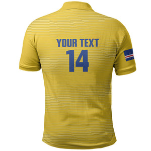 Cabo Verde Football 2026 Custom Polo Shirt Tubaroes Azuis Goalkeeper Yellow Jersey