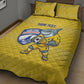 Cabo Verde Football 2026 Custom Quilt Bed Set Tubaroes Azuis Goalkeeper Yellow Jersey