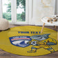 Cabo Verde Football 2026 Custom Round Carpet Tubaroes Azuis Goalkeeper Yellow Jersey