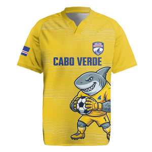 Cabo Verde Football 2026 Custom Rugby Jersey Tubaroes Azuis Goalkeeper Yellow Jersey