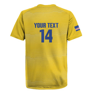 Cabo Verde Football 2026 Custom Rugby Jersey Tubaroes Azuis Goalkeeper Yellow Jersey