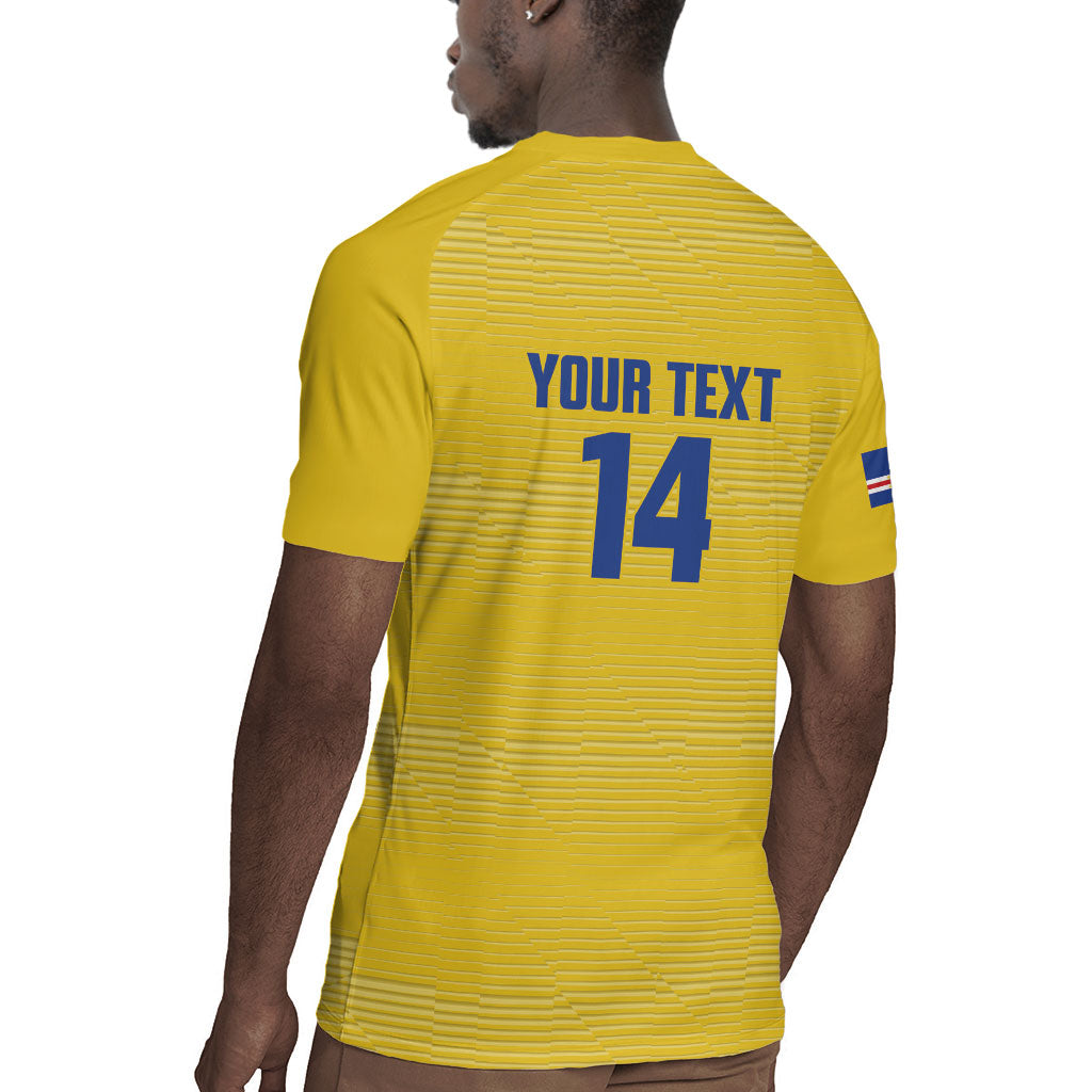 Cabo Verde Football 2026 Custom Rugby Jersey Tubaroes Azuis Goalkeeper Yellow Jersey