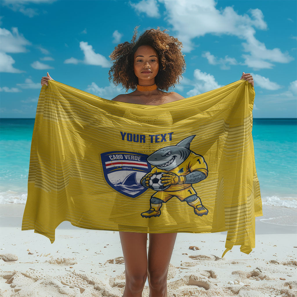 Cabo Verde Football 2026 Custom Sarong Tubaroes Azuis Goalkeeper Yellow Jersey