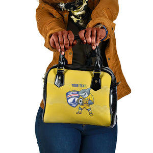 Cabo Verde Football 2026 Custom Shoulder Handbag Tubaroes Azuis Goalkeeper Yellow Jersey