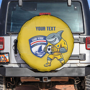 Cabo Verde Football 2026 Custom Spare Tire Cover Tubaroes Azuis Goalkeeper Yellow Jersey