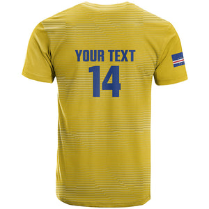 Cabo Verde Football 2026 Custom T shirt Tubaroes Azuis Goalkeeper Yellow Jersey