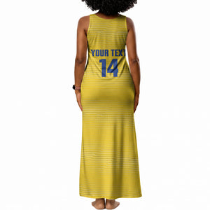 Cabo Verde Football 2026 Custom Tank Maxi Dress Tubaroes Azuis Goalkeeper Yellow Jersey