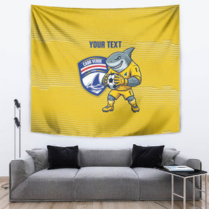 Cabo Verde Football 2026 Custom Tapestry Tubaroes Azuis Goalkeeper Yellow Jersey