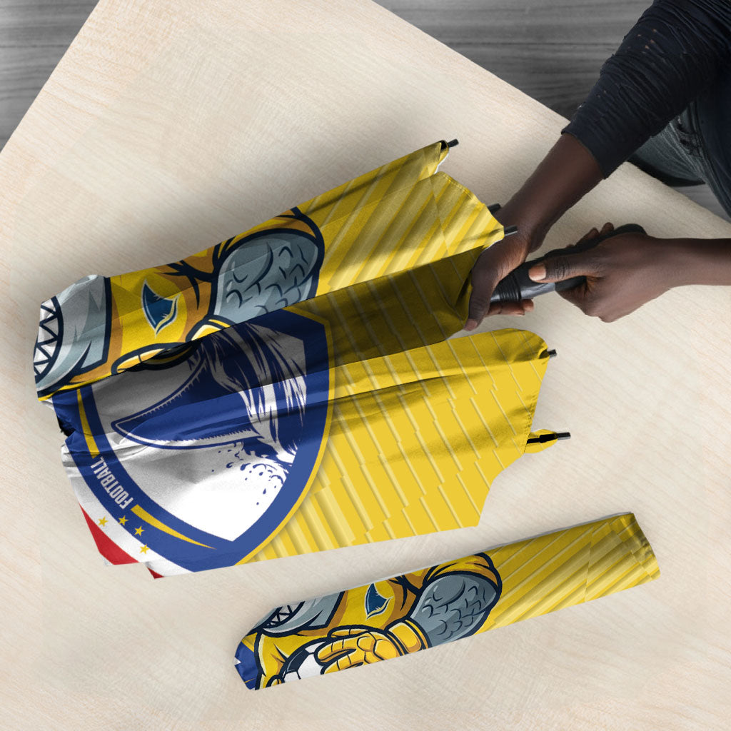 Cabo Verde Football 2026 Custom Umbrella Tubaroes Azuis Goalkeeper Yellow Jersey