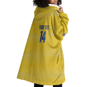 Cabo Verde Football 2026 Custom Wearable Blanket Hoodie Tubaroes Azuis Goalkeeper Yellow Jersey