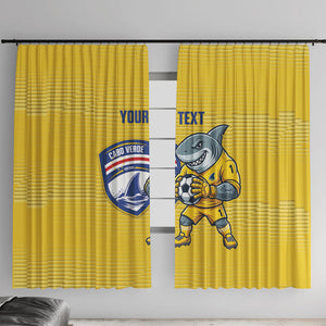 Cabo Verde Football 2026 Custom Window Curtain Tubaroes Azuis Goalkeeper Yellow Jersey