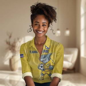 Cabo Verde Football 2026 Custom Women Casual Shirt Tubaroes Azuis Goalkeeper Yellow Jersey