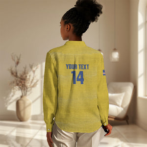 Cabo Verde Football 2026 Custom Women Casual Shirt Tubaroes Azuis Goalkeeper Yellow Jersey