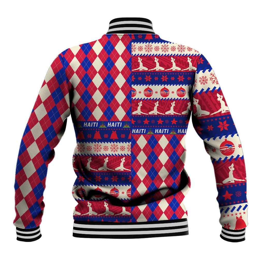 Afro Haiti Christmas Baseball Jacket Jwaye Nowe Neg Marron With Coat Of Arms - African Pride