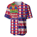 Afro Haiti Christmas Baseball Jersey Jwaye Nowe Neg Marron With Coat Of Arms - African Pride