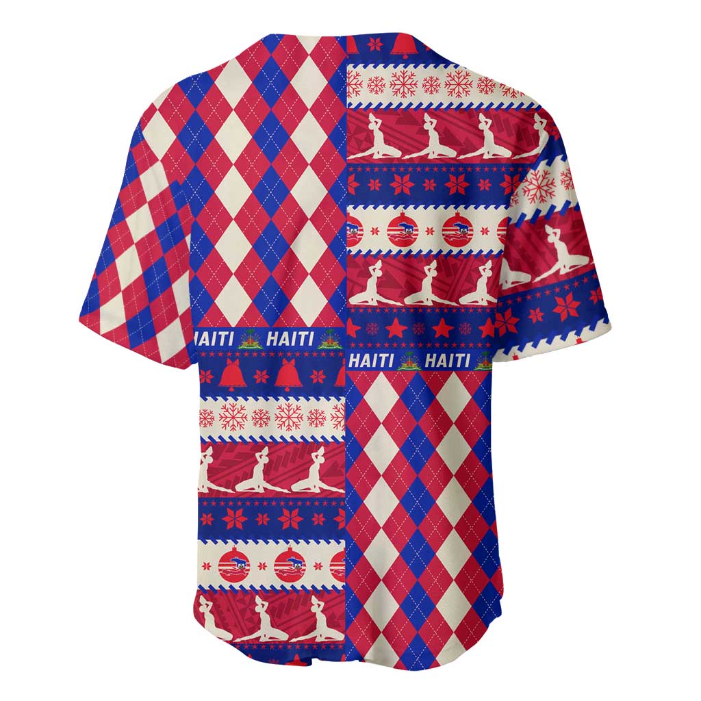 Afro Haiti Christmas Baseball Jersey Jwaye Nowe Neg Marron With Coat Of Arms - African Pride