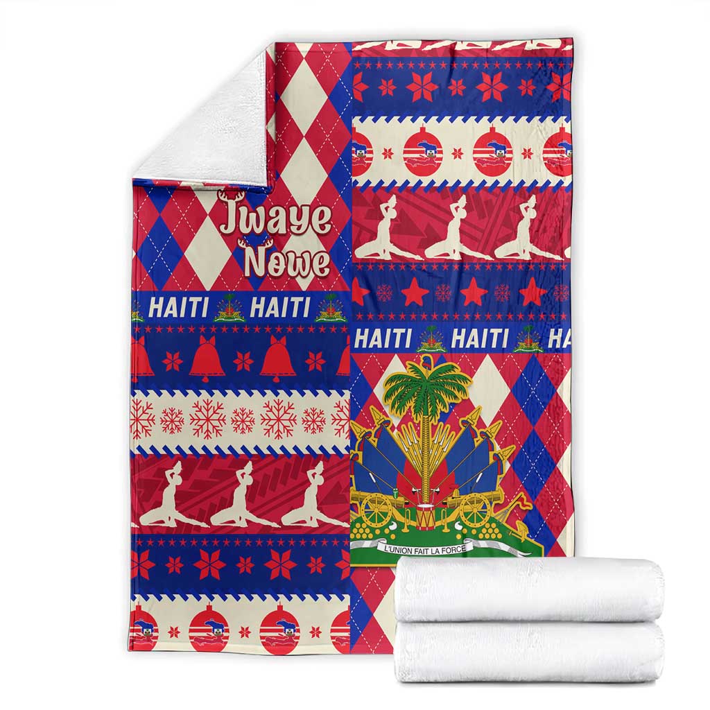 Afro Haiti Christmas Blanket Jwaye Nowe Neg Marron With Coat Of Arms - African Pride