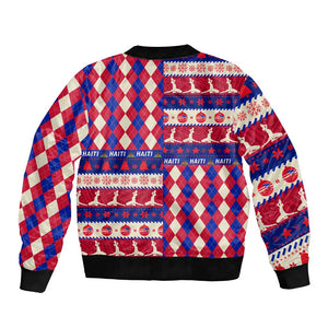 Afro Haiti Christmas Bomber Jacket Jwaye Nowe Neg Marron With Coat Of Arms - African Pride