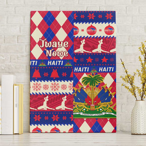 Afro Haiti Christmas Canvas Wall Art Jwaye Nowe Neg Marron With Coat Of Arms - African Pride