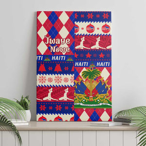 Afro Haiti Christmas Canvas Wall Art Jwaye Nowe Neg Marron With Coat Of Arms - African Pride