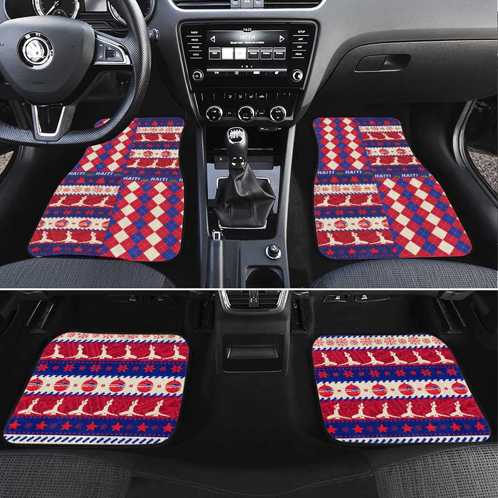 Afro Haiti Christmas Car Mats Jwaye Nowe Neg Marron With Coat Of Arms - African Pride