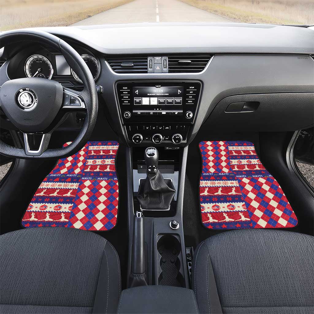 Afro Haiti Christmas Car Mats Jwaye Nowe Neg Marron With Coat Of Arms - African Pride