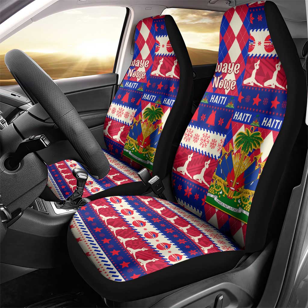 Afro Haiti Christmas Car Seat Cover Jwaye Nowe Neg Marron With Coat Of Arms - African Pride