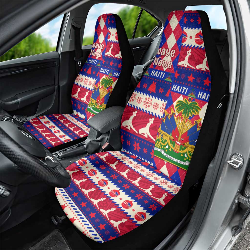 Afro Haiti Christmas Car Seat Cover Jwaye Nowe Neg Marron With Coat Of Arms - African Pride