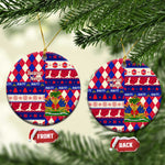 Afro Haiti Christmas Ceramic Ornament Jwaye Nowe Neg Marron With Coat Of Arms - African Pride