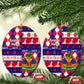 Afro Haiti Christmas Ceramic Ornament Jwaye Nowe Neg Marron With Coat Of Arms - African Pride