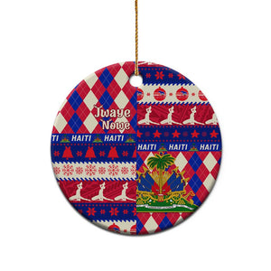 Afro Haiti Christmas Ceramic Ornament Jwaye Nowe Neg Marron With Coat Of Arms - African Pride