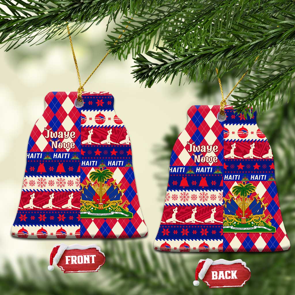 Afro Haiti Christmas Ceramic Ornament Jwaye Nowe Neg Marron With Coat Of Arms - African Pride