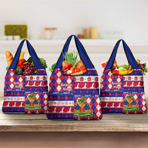 Afro Haiti Christmas Grocery Bag Jwaye Nowe Neg Marron With Coat Of Arms - African Pride