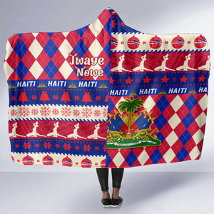 Afro Haiti Christmas Hooded Blanket Jwaye Nowe Neg Marron With Coat Of Arms - African Pride