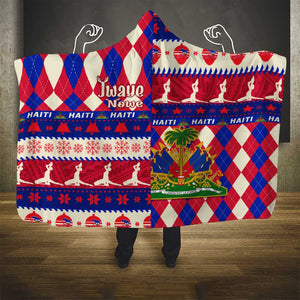 Afro Haiti Christmas Hooded Blanket Jwaye Nowe Neg Marron With Coat Of Arms - African Pride