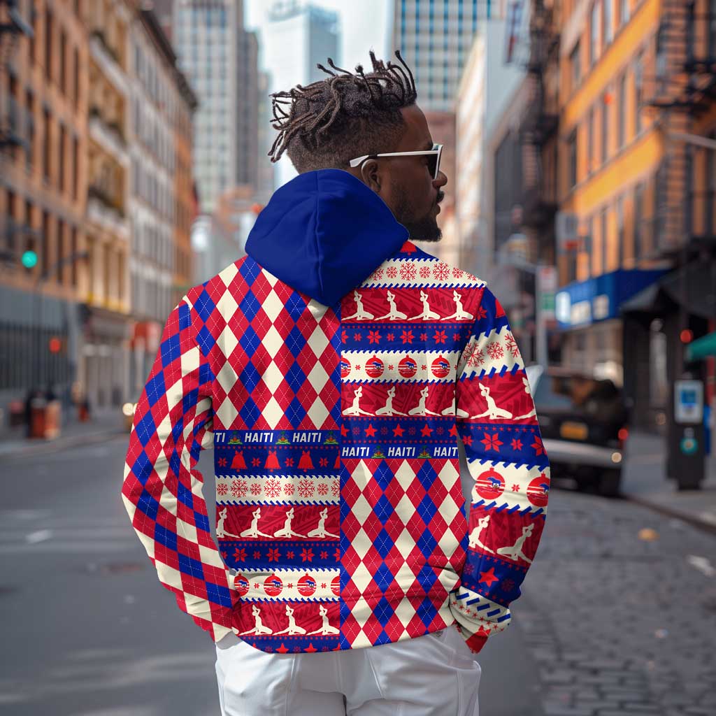 Afro Haiti Christmas Hoodie Jwaye Nowe Neg Marron With Coat Of Arms - African Pride