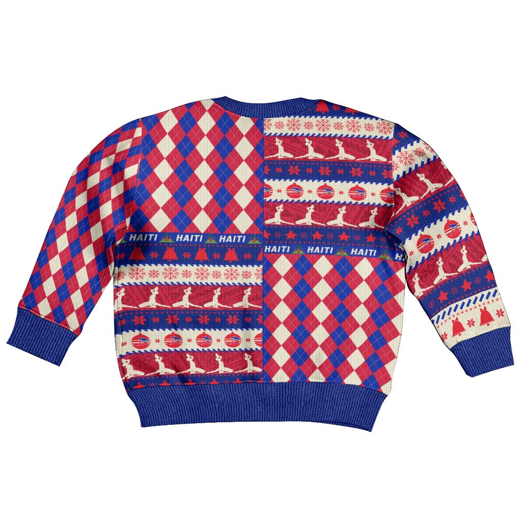 Afro Haiti Christmas Kid Ugly Christmas Sweater Jwaye Nowe Neg Marron With Coat Of Arms - African Pride